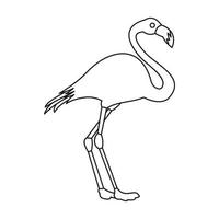 ícone do flamingo, estilo de estrutura de tópicos vetor