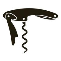 ícone de saca-rolhas de faca, estilo simples vetor