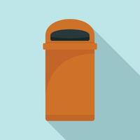 ícone de caixa de lixo laranja, estilo simples vetor
