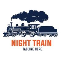 trem a vapor com ilustração vetorial de fumaça, bom para logotipo de loja vintage e design de camiseta vetor