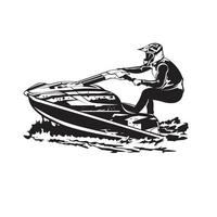 jet ski design de logotipo de ilustração vetorial de esporte aquático, perfeito para logotipo de equipe do clube e design de camiseta vetor