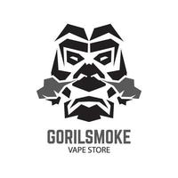 ilustração vetorial de rosto de gorila em estilo decorativo, perfeito para loja vape e design de logotipo de produto de marca vetor