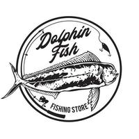 ilustração vetorial de peixe golfinho, bom para design de camiseta e logotipo do clube de pesca vetor