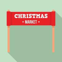 ícone de banner do mercado de natal, estilo simples vetor