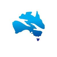 logotipo de caridade australiana com silhueta de símbolo de mão amiga no mapa da austrália vetor