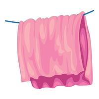 ícone de toalha rosa, estilo cartoon vetor