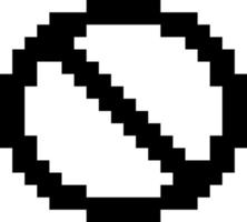 estilo de pixel de proibição de sinal de ícone de internet. vetor