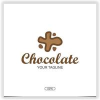 respingo de design de logotipo de chocolate vetor de modelo elegante premium eps 10