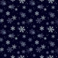 padrão, fundo com flocos de neve em fundo azul escuro vetor