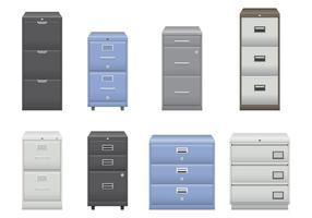 Prata e azul arquivo de gabinete Vectors