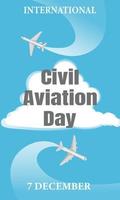 dia internacional da aviação civil vetor