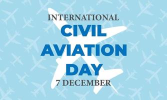 dia internacional da aviação civil vetor