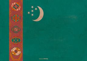 Bandeira de Grunge de Turkmenistan vetor