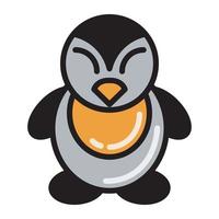 logotipo de um pinguim combinado com um ovo estrelado. logotipo único. vetor