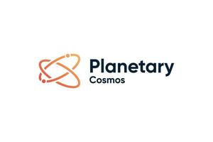 design de logotipo de astrologia de órbita de cosmos planetário vetor