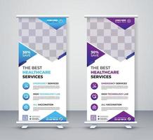 roll-up de assistência médica odontológica x banner empresa de negócios corporativos banner dl flyer design vetor