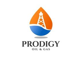 o logotipo da gota de água é adequado para a indústria de petróleo e gás. vetor
