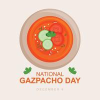 fundo do dia nacional do gaspacho. design com delicioso gaspacho de pepino. vetor