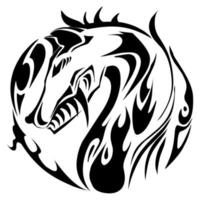 design de vetor de tatuagem de lobo tribal adequado para adesivos, logotipos e outros