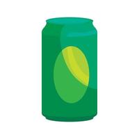 ícone de lata de alumínio verde, estilo cartoon vetor