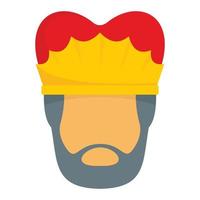 ícone do rosto do rei real, estilo simples vetor