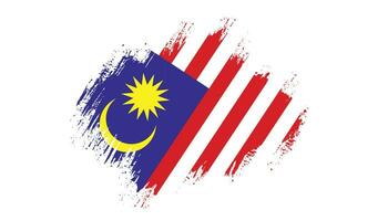 vetor de bandeira da malásia angustiado desbotado