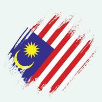 bandeira de estilo sujo da malásia angustiada vetor