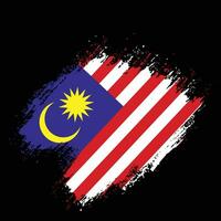 efeito de pincel vetor de bandeira de textura grunge malásia