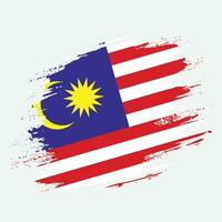 bandeira colorida do grunge da malásia vetor