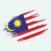 vetor de bandeira abstrata de textura grunge vintage malásia