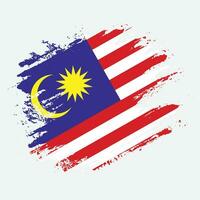 design de bandeira da malásia respingo de textura grunge vetor