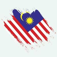 nova bandeira da malásia de textura grunge criativa vetor