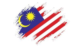 vetor criativo da bandeira da textura do grunge da malásia