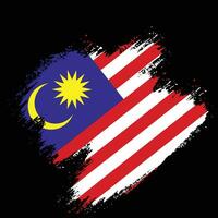 vetor de bandeira de textura grunge malásia desbotada