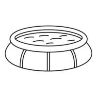 ícone de piscina inflável redonda, estilo de estrutura de tópicos vetor
