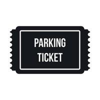 ícone de bilhete de estacionamento, estilo simples vetor