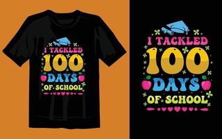 100 dias de escola colorido vetor de design de camiseta download grátis