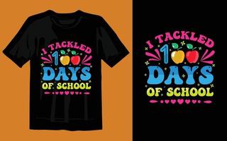 100 dias de escola colorido vetor de design de camiseta download grátis