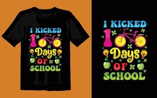 100 dias de escola colorido vetor de design de camiseta download grátis