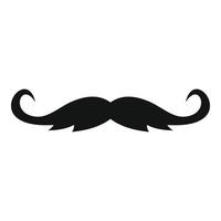 ícone de bigode encaracolado, estilo simples. vetor