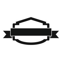 ícone de banner distintivo, estilo preto simples vetor
