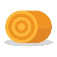 ícone de pilha de grama amarela de fazenda, estilo simples vetor