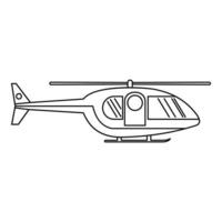 ícone do helicóptero do hospital, estilo de estrutura de tópicos vetor