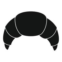 ícone de croissant, estilo preto simples vetor