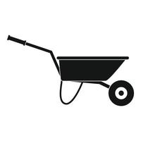 ícone de carrinho de mão agrícola, estilo simples vetor