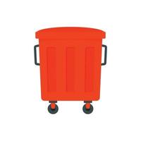 ícone de caixa de lixo vermelha, estilo simples vetor
