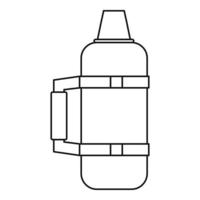 ícone de garrafa térmica de acampamento, estilo de estrutura de tópicos vetor