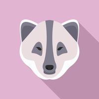 ícone da raposa polar, estilo simples vetor