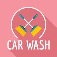 logotipo de lavagem de carro de escova, estilo simples vetor
