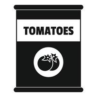 ícone de lata de tomate, estilo simples vetor